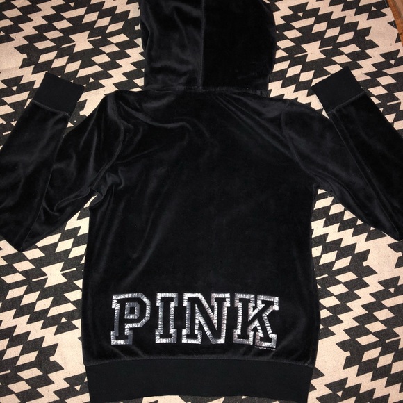 PINK Victoria's Secret Tops - Black Victoria’s Secret PINK velour zip up